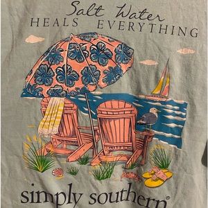 Simply southern large short sleeve blue tee shirt